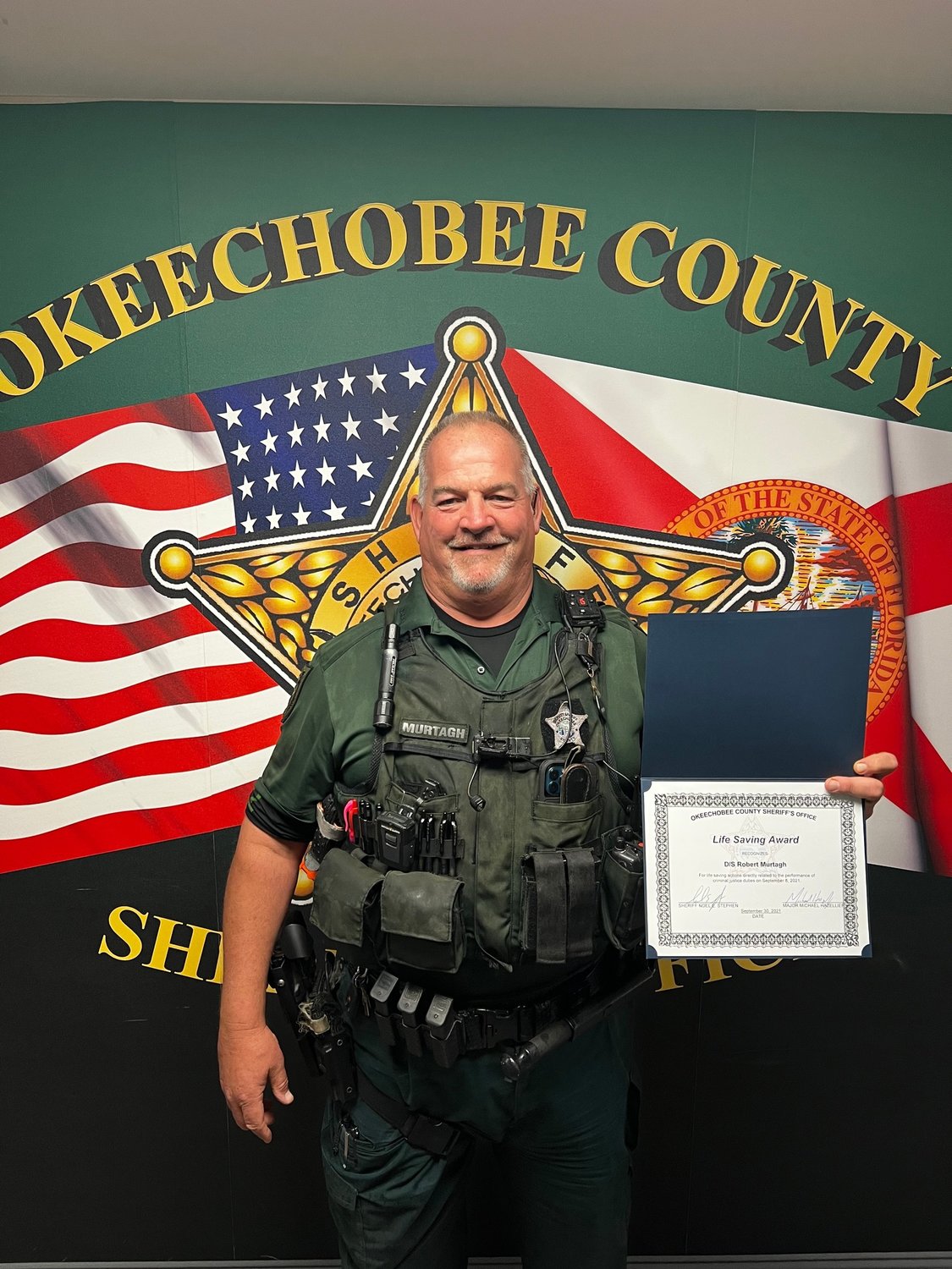 Deputy Robert Murtagh was recognized for saving a life.